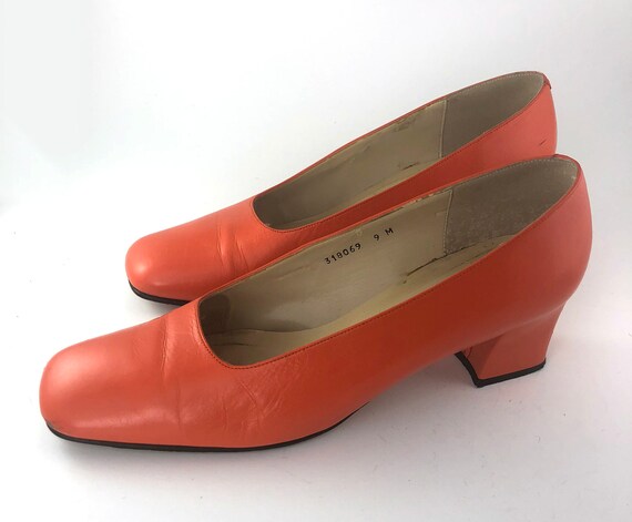 red orange pumps