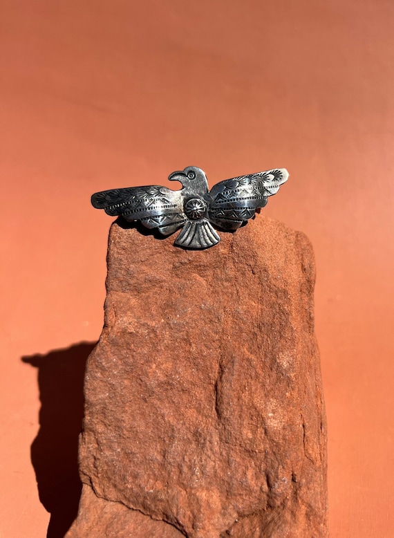 Fred Harvey Sterling Thunderbird Pin | Native Amer