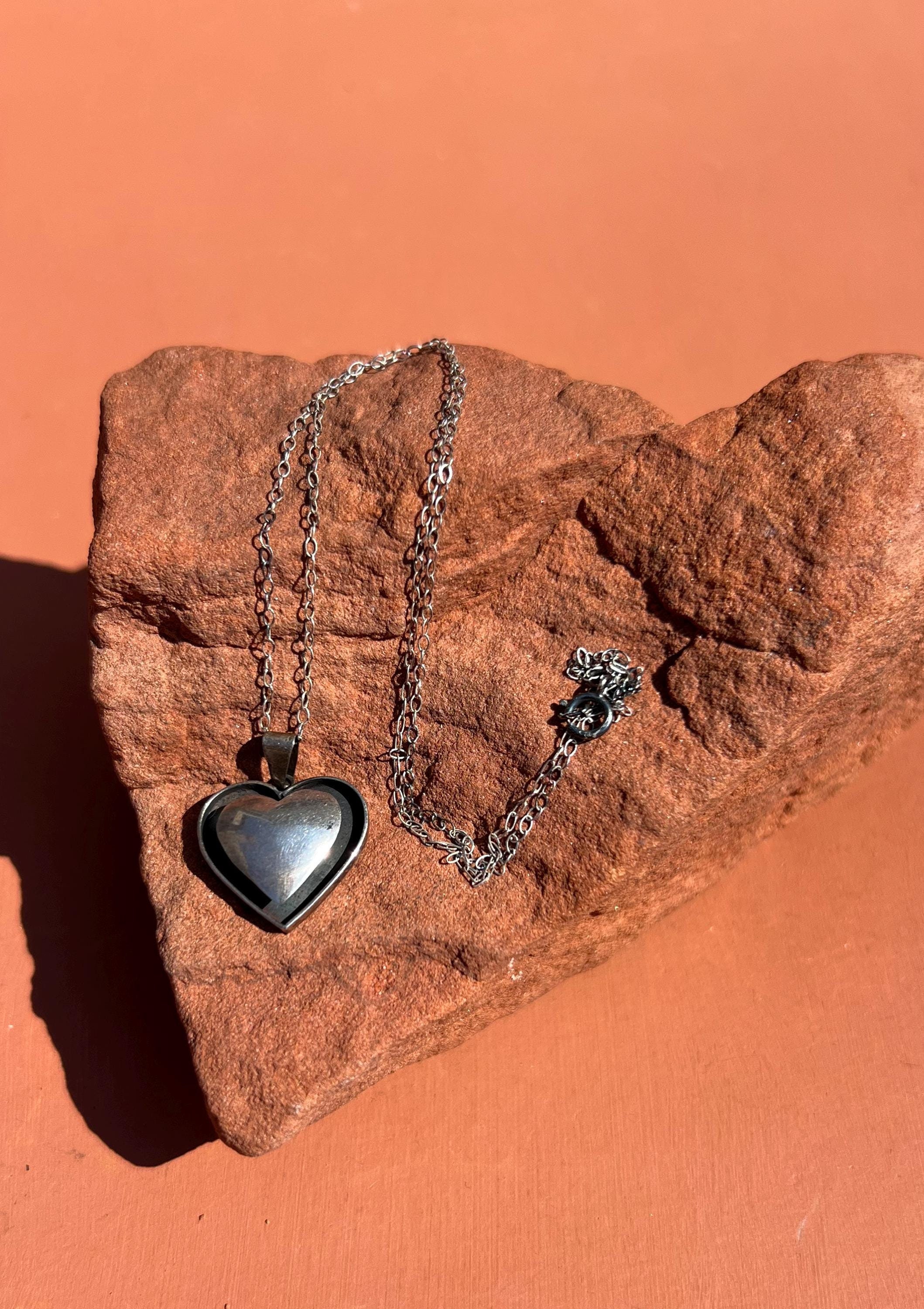 Mexican Silver Heart Pendant - Etsy Mexican Silver Heart Pendant - Etsy