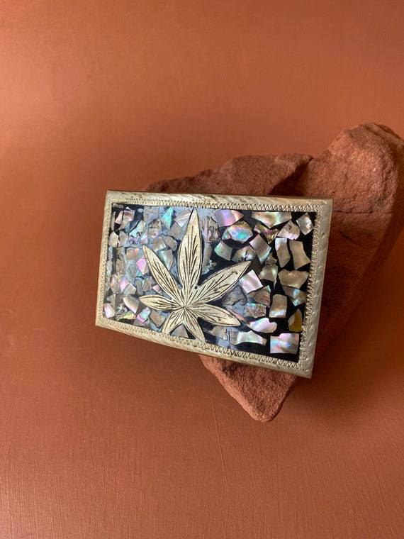 Mexican Abalone and Silver Cannabis Leaf Belt Buckle Etsy Australia