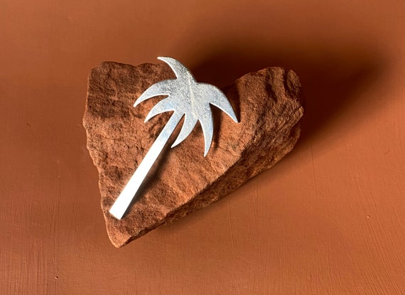Sterling Oversized Palm Tree Pin | Disco Palm Tre… - image 8