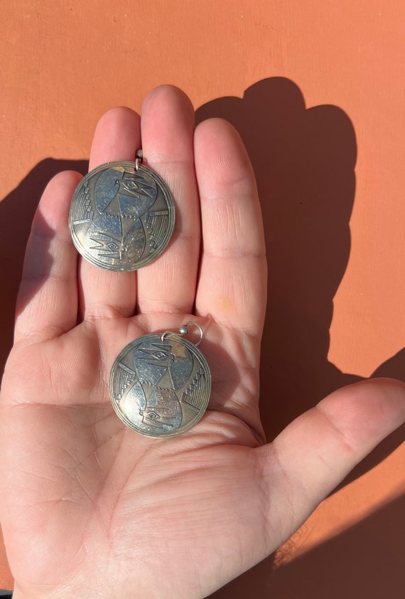 Native American Thunderbird Overlay Large Sterlin… - image 10