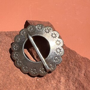 Sakta Pin Stamped Silver Baltic Sakta Fibula Brooch | 1950s Latvian Silver ...