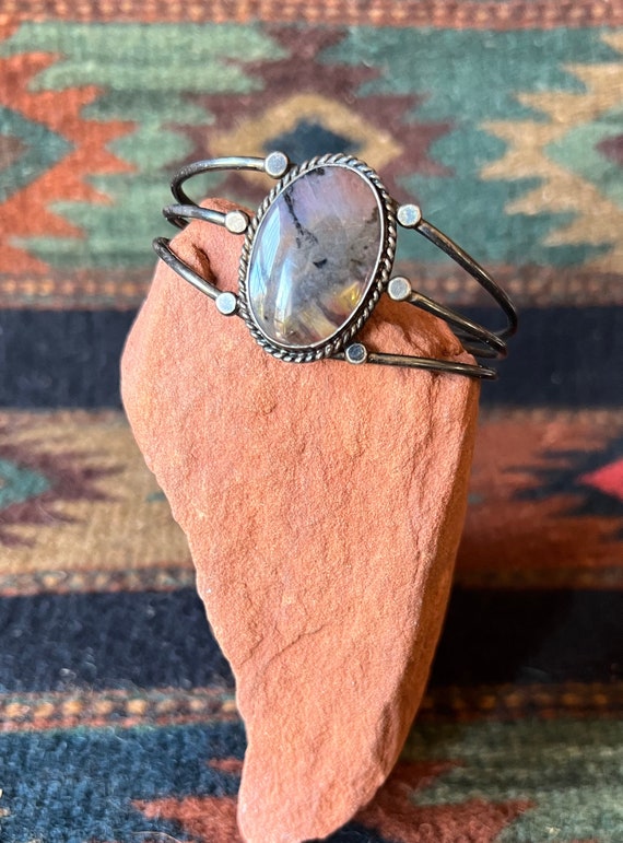 Petrified Wood Sterling Cuff Bracelet | Native Ame