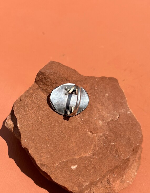 Native Large Turquoise Oval Minimalist Statement … - image 5