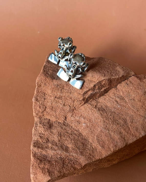 Sterling Tree Frog Earrings | Mexico Sterling Fro… - image 3