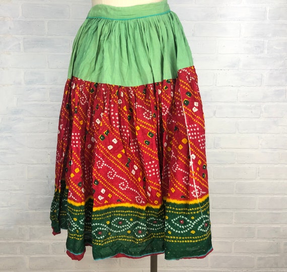 Batik Circle Skirt | Indian Batik Skirt | Colorful