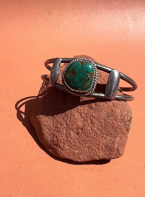 Old Pawn Green Turquoise Sterling Native American… - image 4