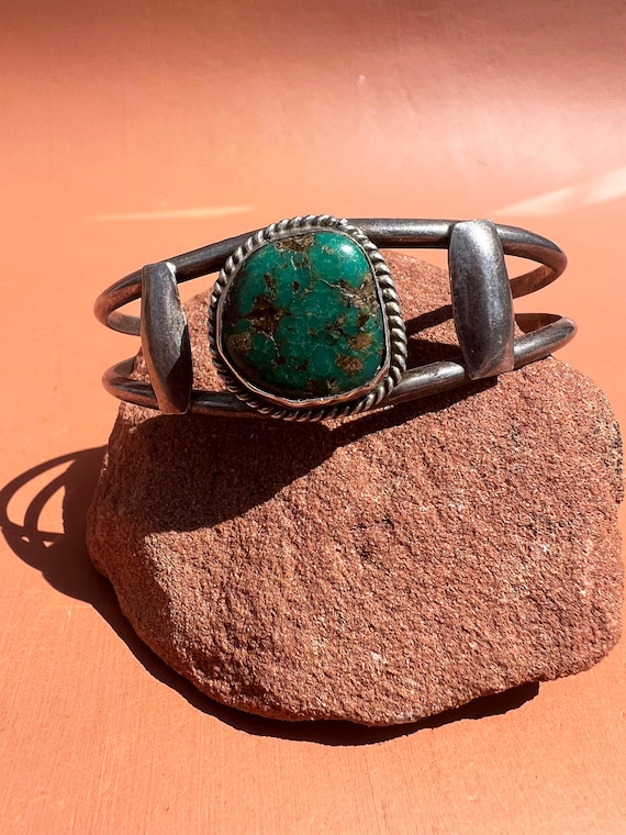 Old Pawn Green Turquoise Sterling Native American… - image 5