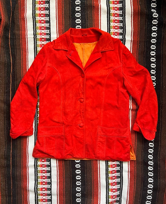 70s Orange Suede Chore Jacket | 70s Burnt Orange … - image 1