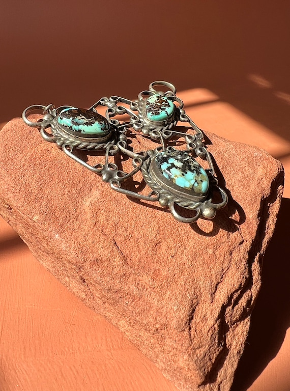 Native American Turquoise Sterling Twisted Wire R… - image 7