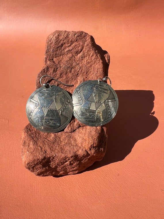 Native American Thunderbird Overlay Large Sterlin… - image 2