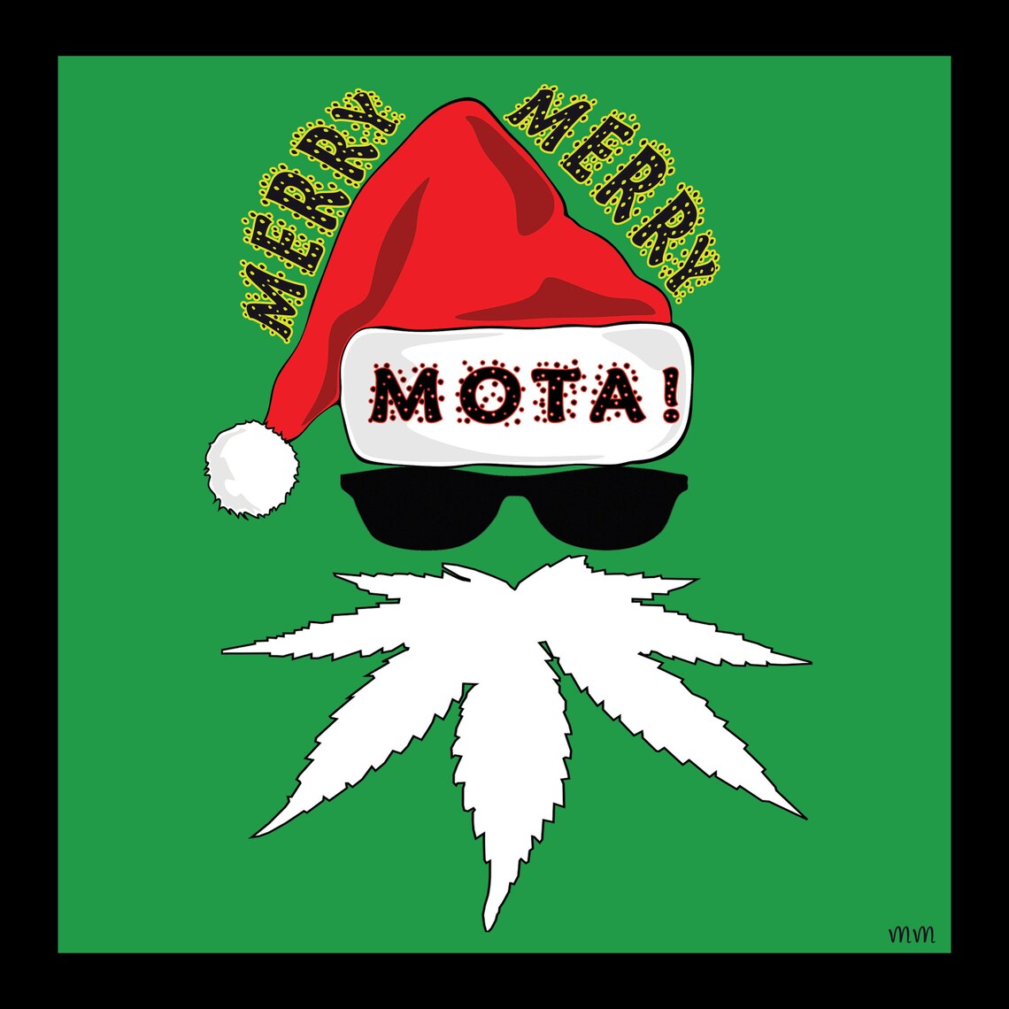 Cannabis Art Christmas Santa Digital Downloadable Printable - Etsy