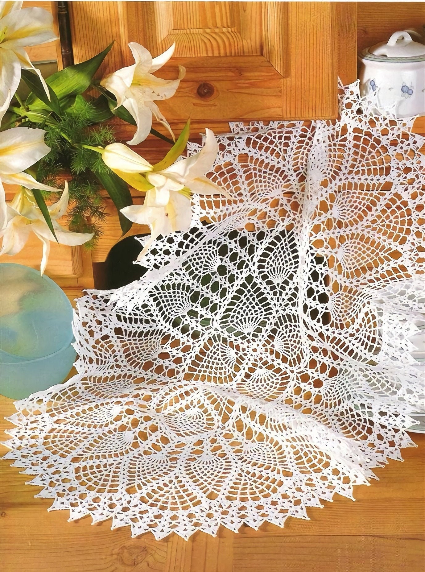 Vintage crochet doily pattern vintage crafts tutorial oval Etsy