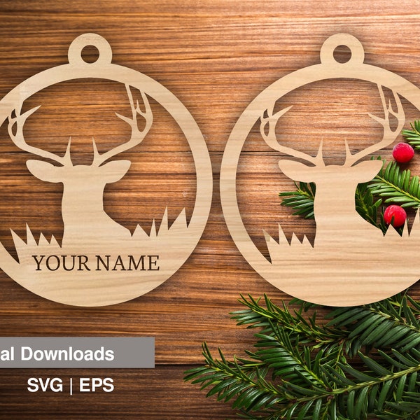 Deer Ornament Digital Files SVG - EPS