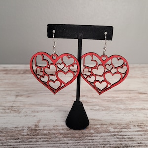Heart Earrings Digital Files | SVG - EPS | Glowforge | Laser Cut | Valentine's Day