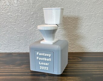 Trofeo de baño de último lugar de Fantasy Football, impreso en 3D con plástico
