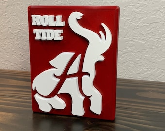 Alabama A & Elephant Roll Tide Roll-bureauset, 3D-geprint met plastic