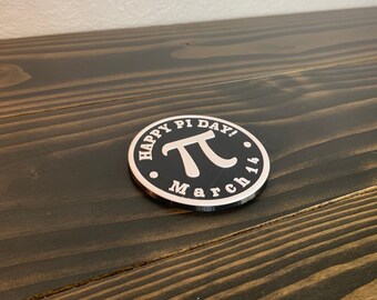 Happy Pi Day coaster set of 2, 3D Printed with Plastic