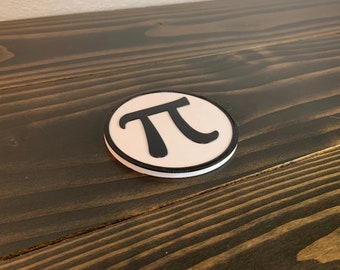 Pi Symbol coaster set of 2, 3D Printed with Plastic
