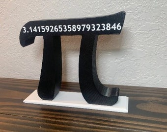 Large Pi Symbol Desk Set with Pi to 20 digits, 3D Printed with Plastic