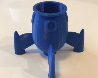 Rocket Ship Pencil/Toothbrush Cup, 3D Printed with Plastic