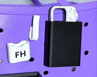 Combinatie van Bogg Bag-compatibele telefoonhouder en Airpod Case-houder, 3D-geprint met plastic