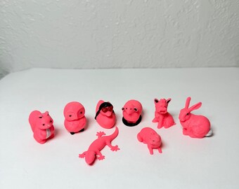 Minidieren Valentijnsdag, 3D-geprint met plastic