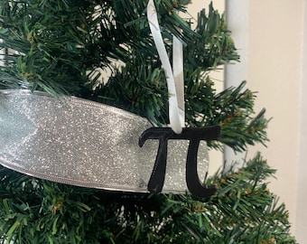 Pi Symbol Christmas Ornament, 3D Printed with Plastic