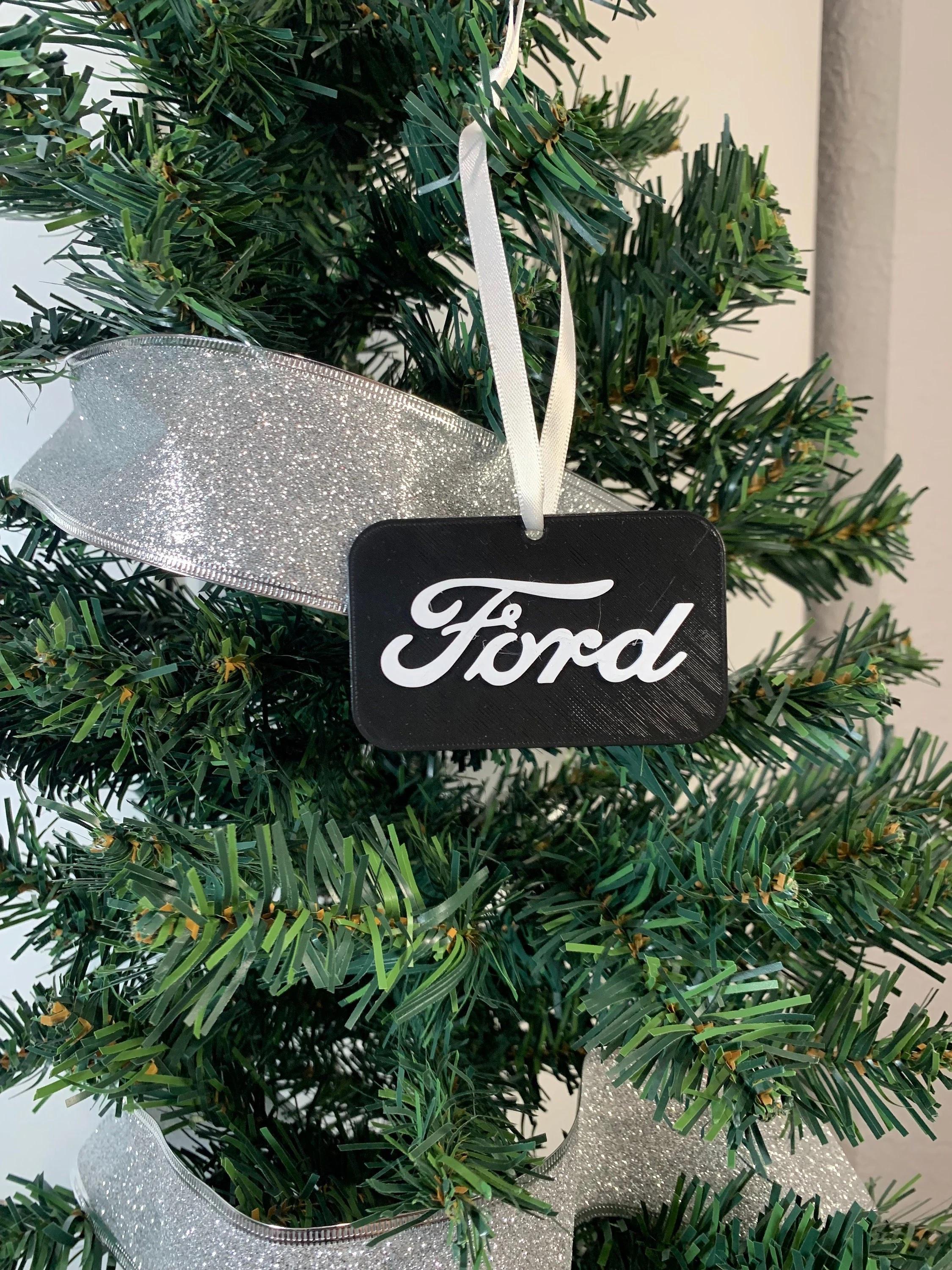 Ford Christmas Ornament, 3D Printed with Plastic