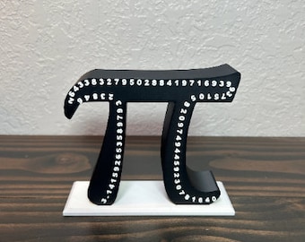 Pi Symbol Desk Set to 70 digits, 3D Printed with Plastic
