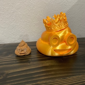 MEGA Size King Poop Emoji Gag Gift, 3D Printed with Plastic