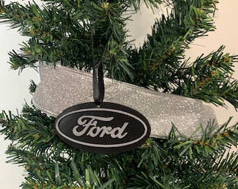 Ford Christmas Ornament, 3D Printed with Plastic