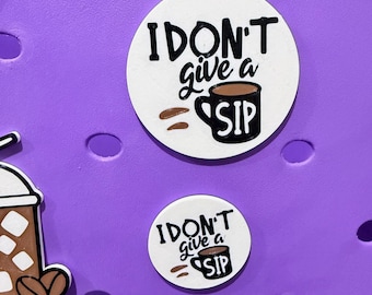 Compatibel met Bogg Bag I don't give a sip coffee-bedel, 3D-geprint met plastic