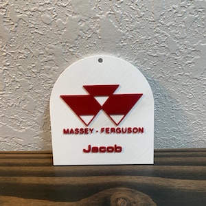 Custom Massey Ferguson Christmas Ornament, 3D Printed with Plastic