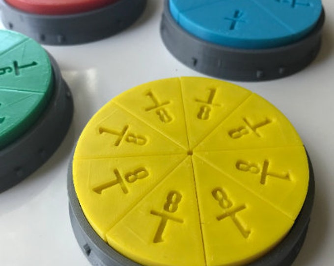 Math Game for Learning Fractions, 3D Printed with Plastic, Educational Game, Math Manipulative