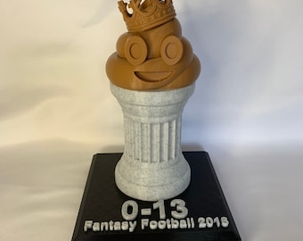 Trofeo de fútbol fantasy sin victorias, impreso en 3D con plástico