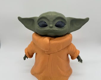Op Baby Yoda geïnspireerd beeldje, 3D-geprint met plastic