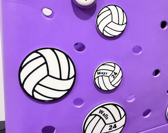 Bogg Bag Compatible Volleyball Charm, 3D Printed with Plastic