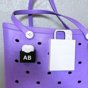 Bogg Bag Compatible Phone Holder & Airpod Case holder Combo, 3D Printed with Plastic