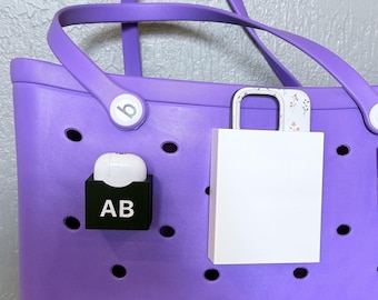Combinatie van Bogg Bag-compatibele telefoonhouder en Airpod Case-houder, 3D-geprint met plastic