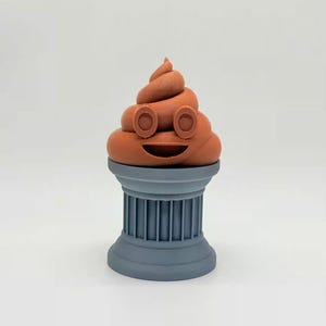 Poop Emoji Trophy, 3D Printed with Plastic
