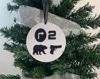 Right to Bears-kerstversiering, 3D-geprint met plastic