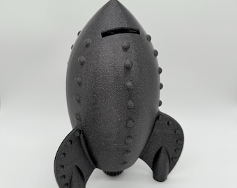 RUIMTESCHIP MUNTENBANK 3D-geprinte raket ruimtevaartuig Outer Space NASA Spaarpot Spaarpot Bureaudecoratie Gunst cadeau, 3D-geprint