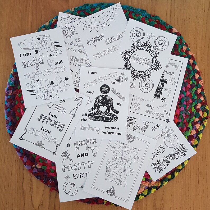 10 Birth Affirmation Colouring Pages - Etsy