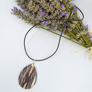 Brown Zebra Jasper Stone Pendant Necklace: EDS Chronic Illness Gift