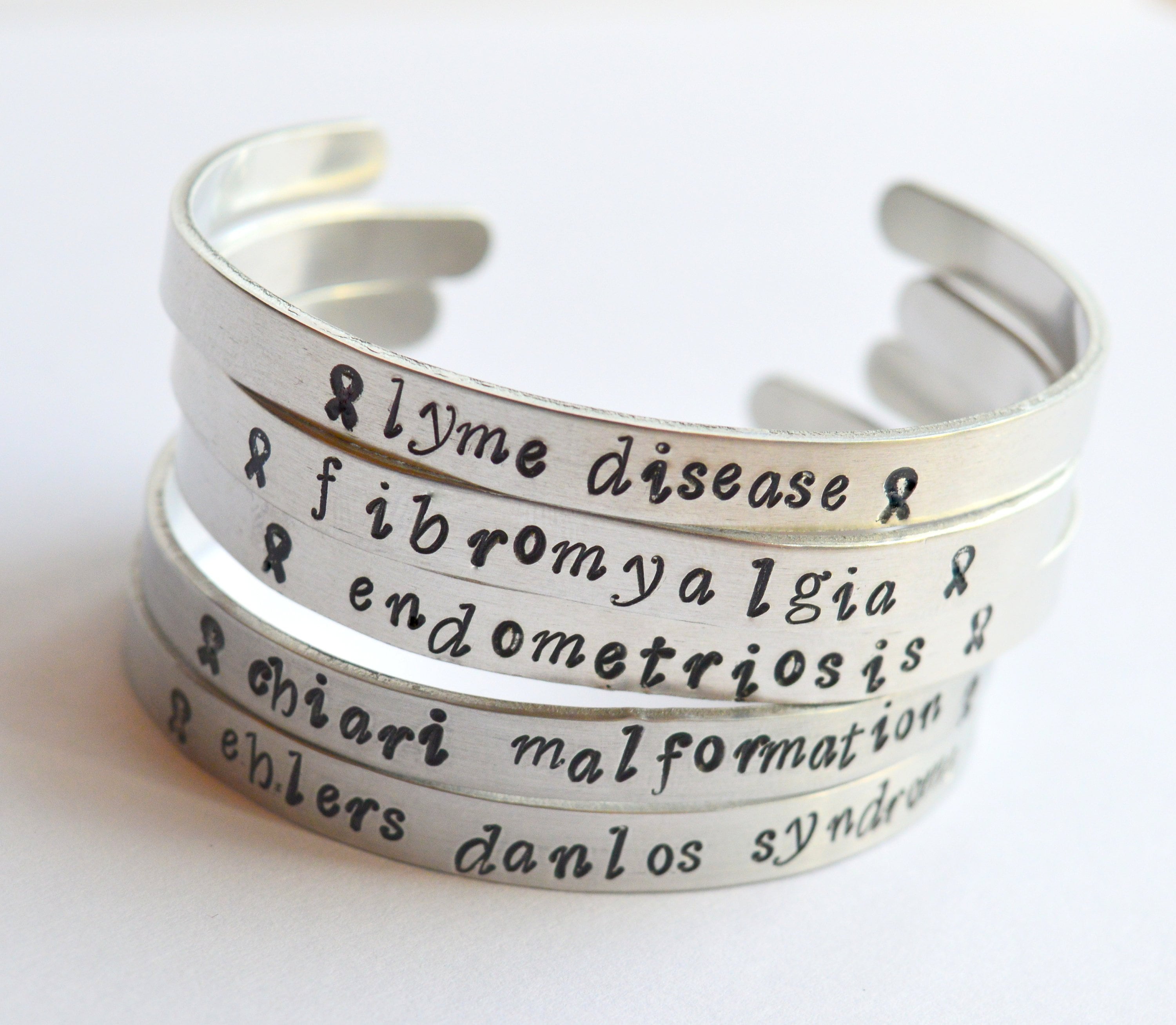 Chiari Malformation Awareness Cuff Bracelet. Customised Medical ID Bangle. Caring Chiari Gift Self Care. Handstamped Jewellery. Etsy
