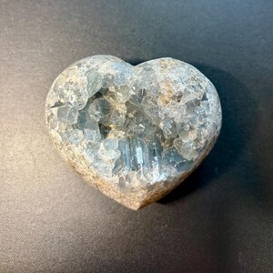 Blue Celestite Heart: Open Druzy Crystal. Calming Stone - Throat & Crown Chakra image 7