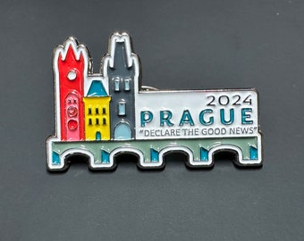 Épingles JW. Pin's spécial Convention 2024 - Prague - C'est nous qui annonçons la bonne nouvelle