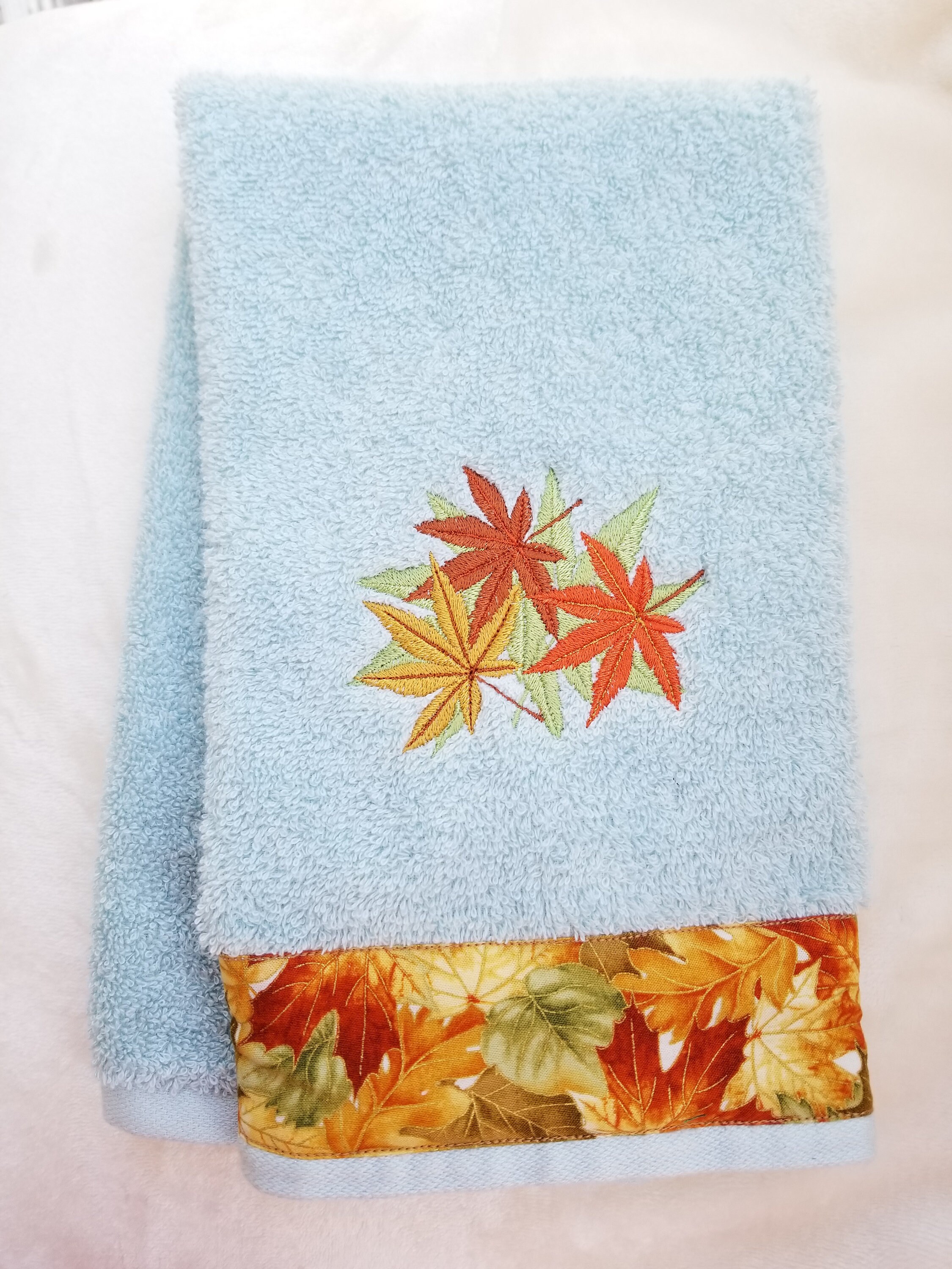 Hand Towel Embroidered Fall Harvest Towel Kitchen Spa Bath Home Décor
